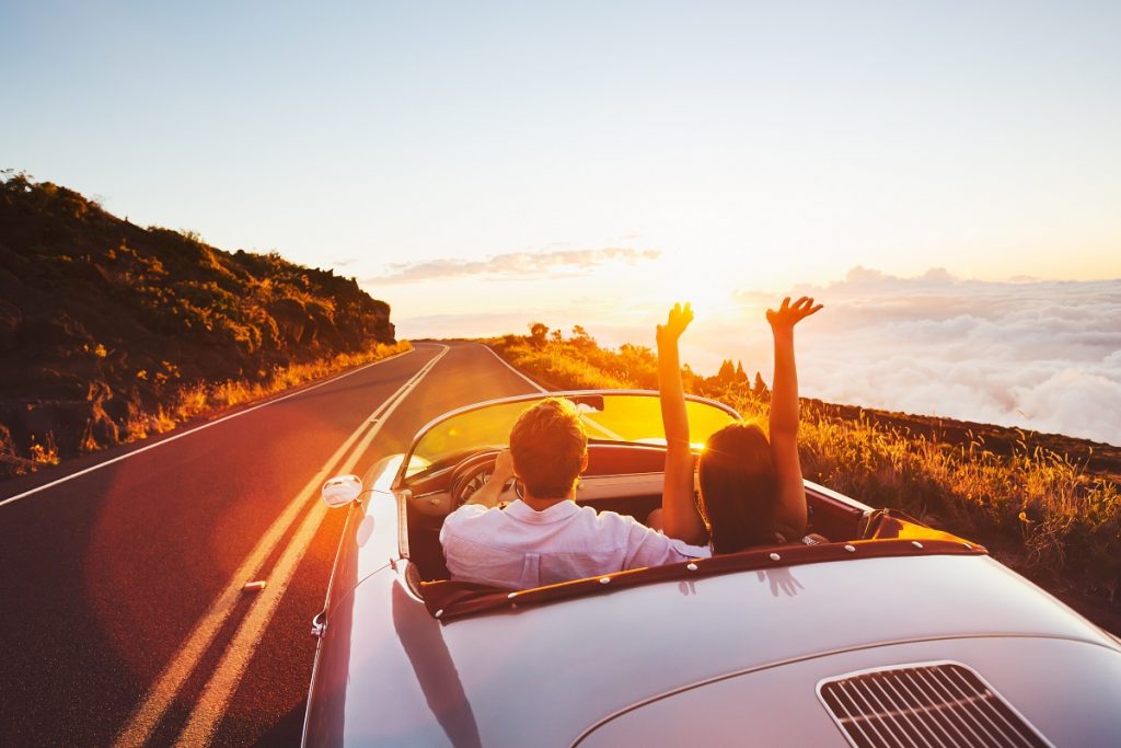 couple on a road trip